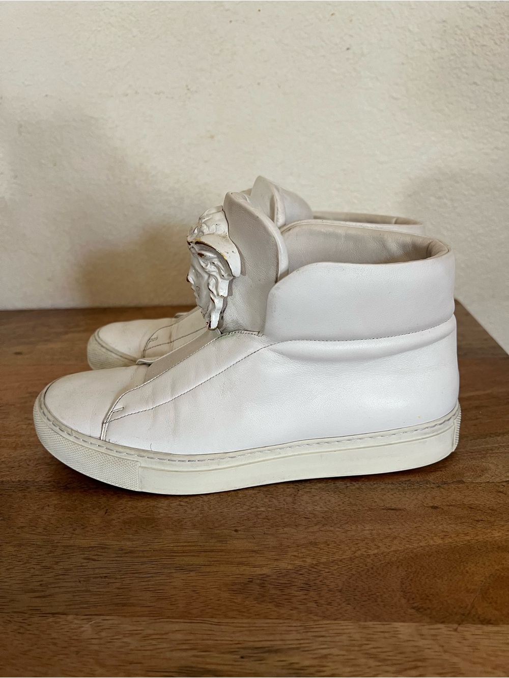 Versace White Leather High Top Medusa Sneakers EU 37 - Picture 5 of 14